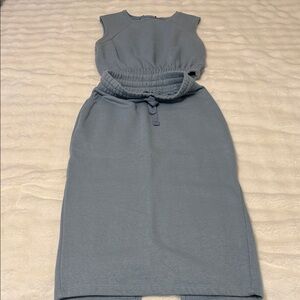 Zara 2 piece GrayTeal Sleeveless Crop Top and long skirt set Size:S
